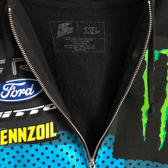 (Men’s XL) Black Vaughn Gittin Jr Racing Full Zip Up Hoodie 🏁 - Picture 3 of 5